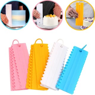 Conjunto 4 peças Espátulas Decorativa De Bolos 8 Tipos Desenhos cobertura Glace Chantilly espatula confeitar profisional em Oferta na Shopee
