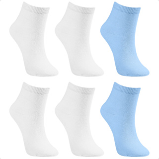Kit 6 Pares Meia Básica Algodão Bebê Infantil Unissex Menino Menina Soquete Atoalhada Conforto Lisa em Oferta na Shopee