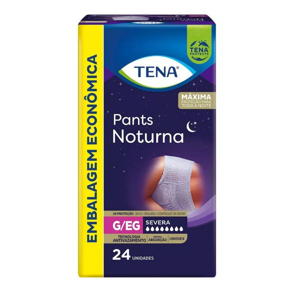Fralda Geriatrica Tena Pants Noturna G/EG com 24 Unidades em Oferta na Shopee