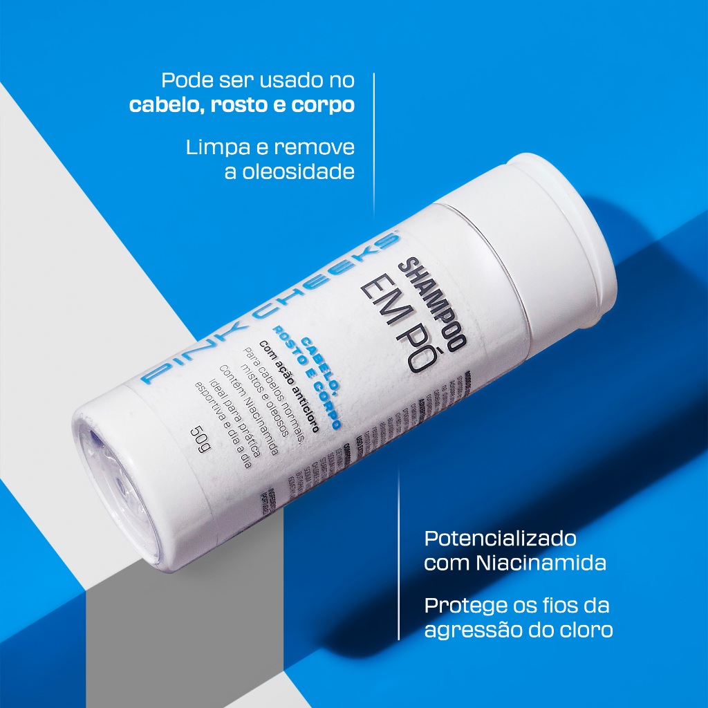 Shampoo Multifuncional 3 em 1 PINK CHEEKS  em Pó 50g Lançamento em Oferta na Shopee
