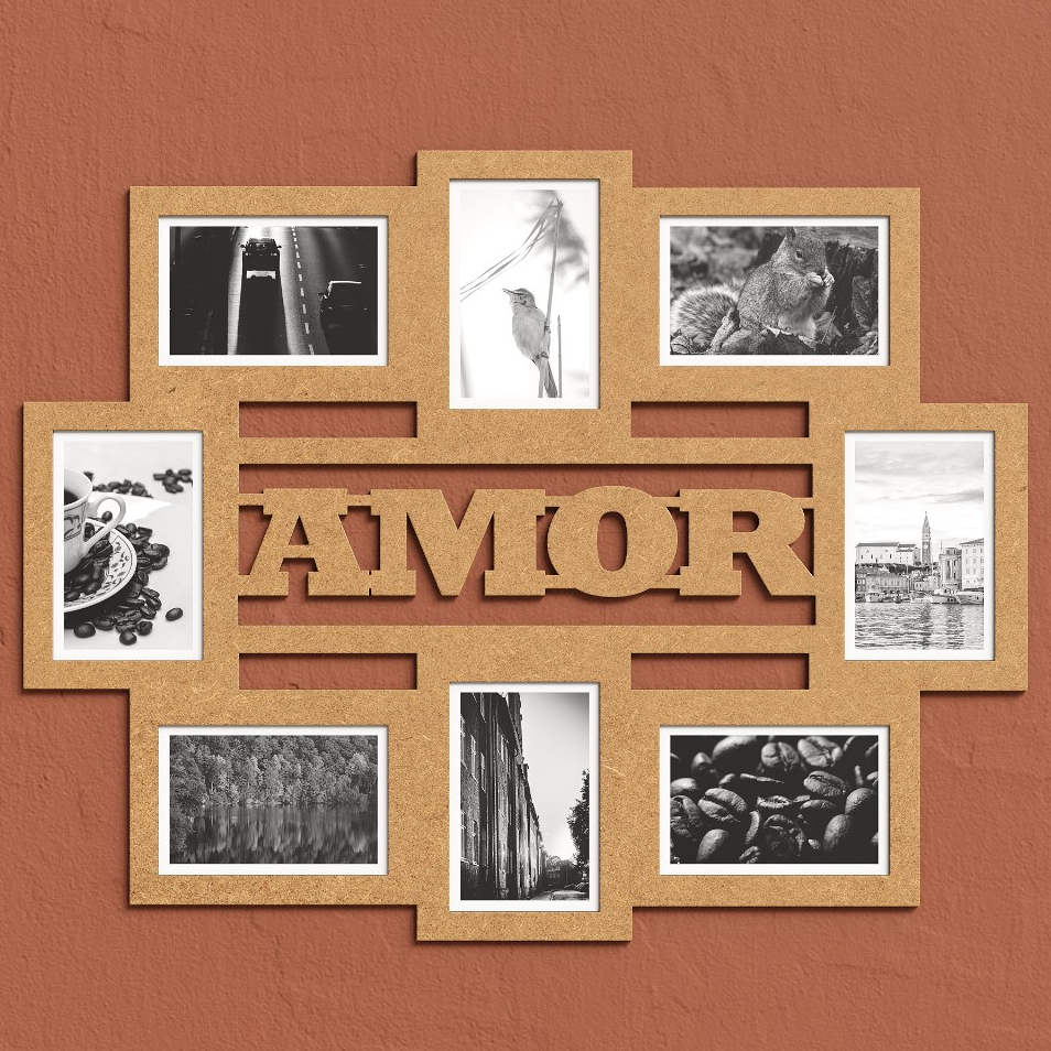 Quadros Para Foto Painel De Parede Em Mdf 8 Fotos Decoração Amor Multifotos Decoração Porta Retrato