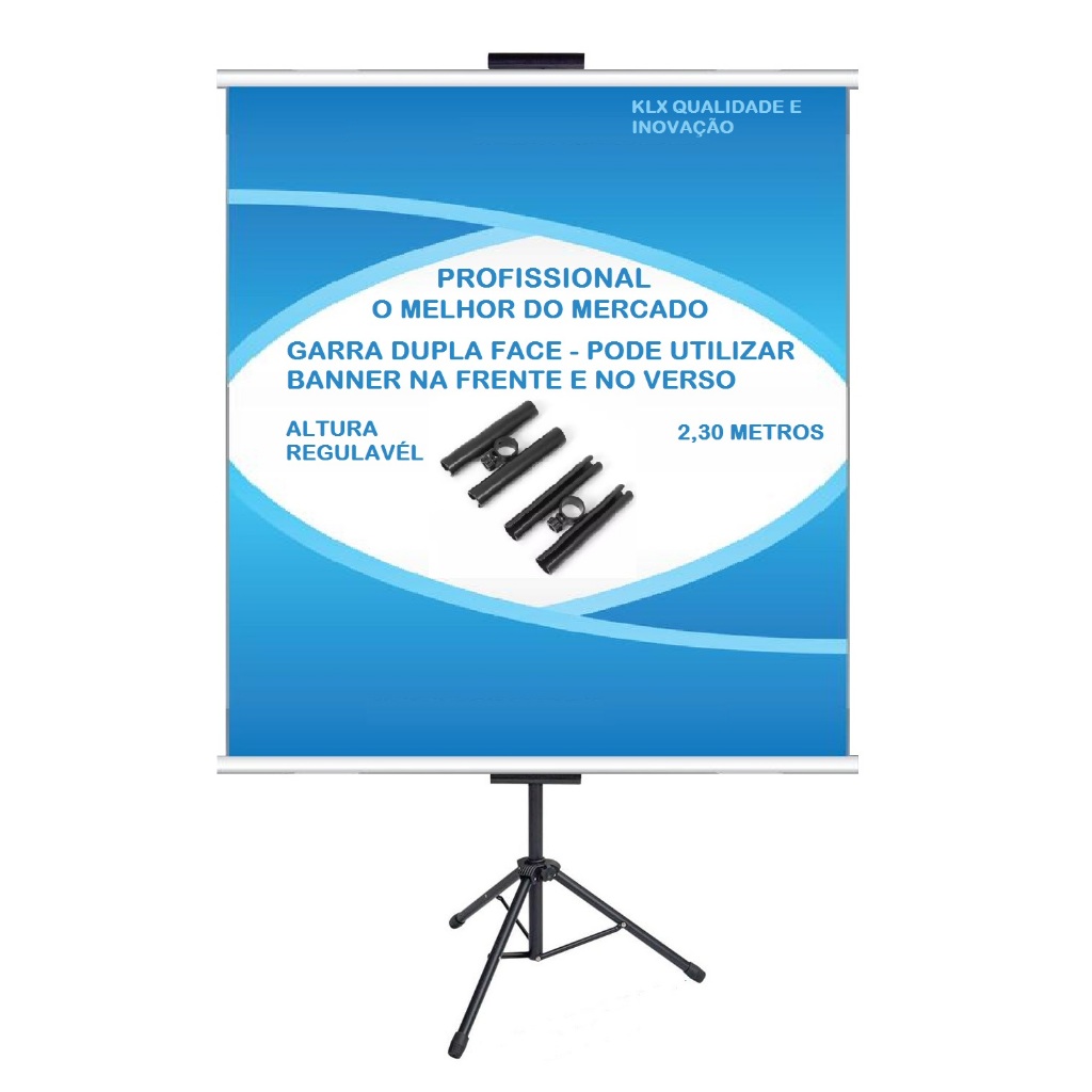 Porta Banner Altura Regulavel até 2,30m com Garras Duplo para Banner Frente e Verso Profssional KLX em Oferta na Shopee