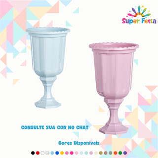 KIT COM 2 UNIDADES VASOS GREGO DECORATIVO LINHA DIAMANTE 850 ML - DIVERSAS CORES