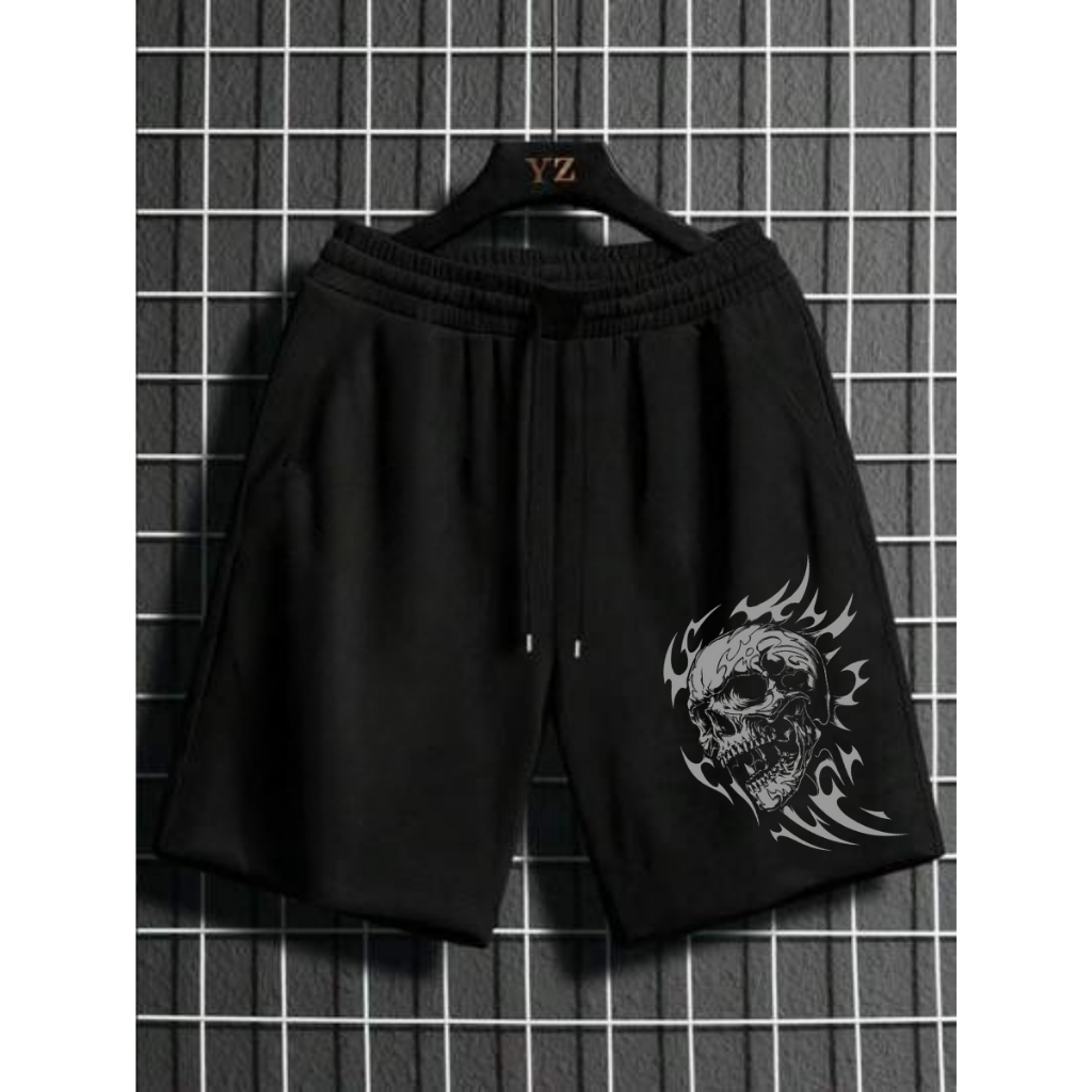 Bermuda Moletom Masculino Short Streetwear Treino Lançamento Estampado Caveira em Oferta na Shopee