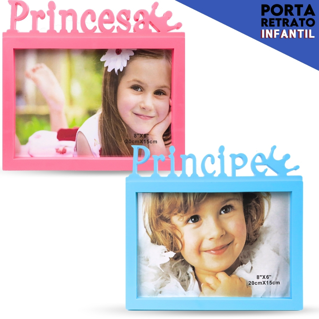 Porta Retrato Infantil Principe ou Princesa Resistente e Moderno 20x15  - Mazzal
