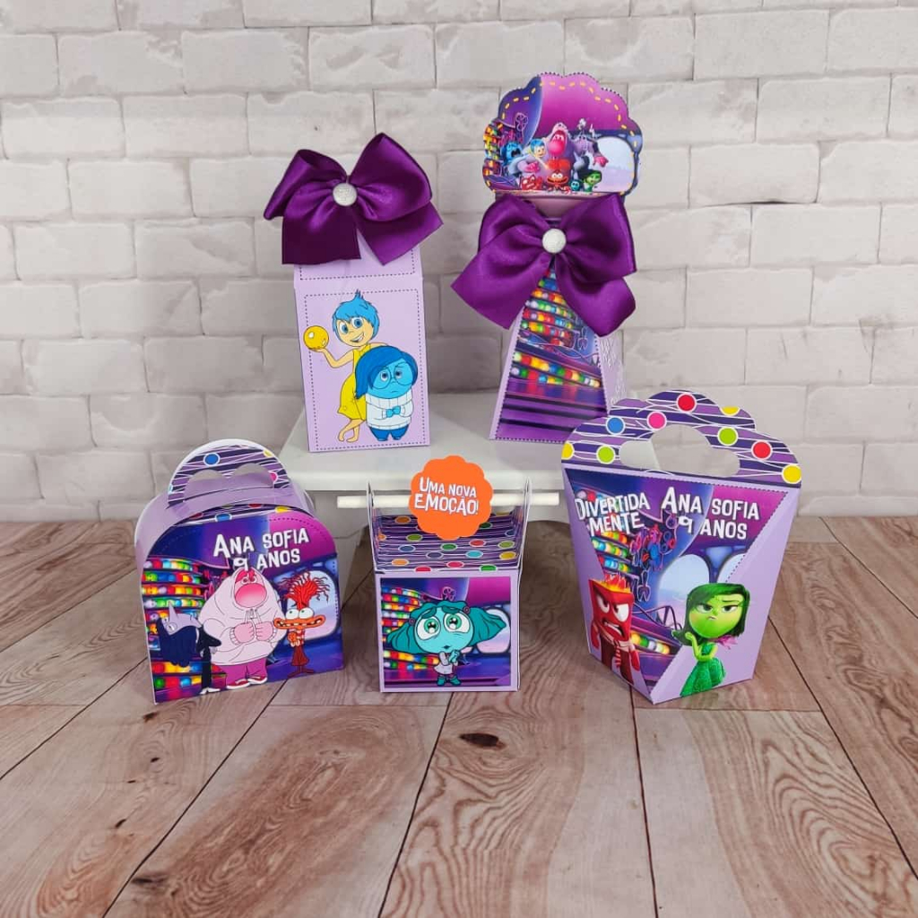 Kit Personalizados caixinhas DIVERTIDAMENTE 2 Lembrancinhas aniversário-Festa PEGUE E MONTE