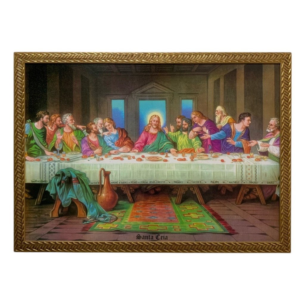 Quadro Santa Ceia Decorativo Grande 70x50cm