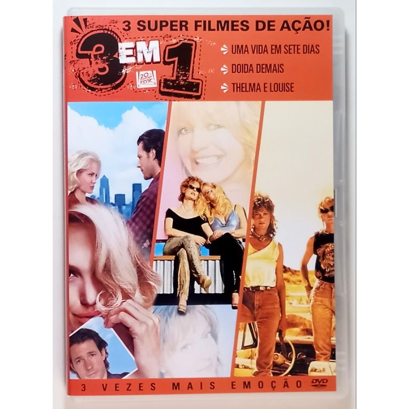 DVD 3 em 1: Uma Vida Em Sete Dias / Doidas Demais / Thelma & Louise - 2 DVDs (original)