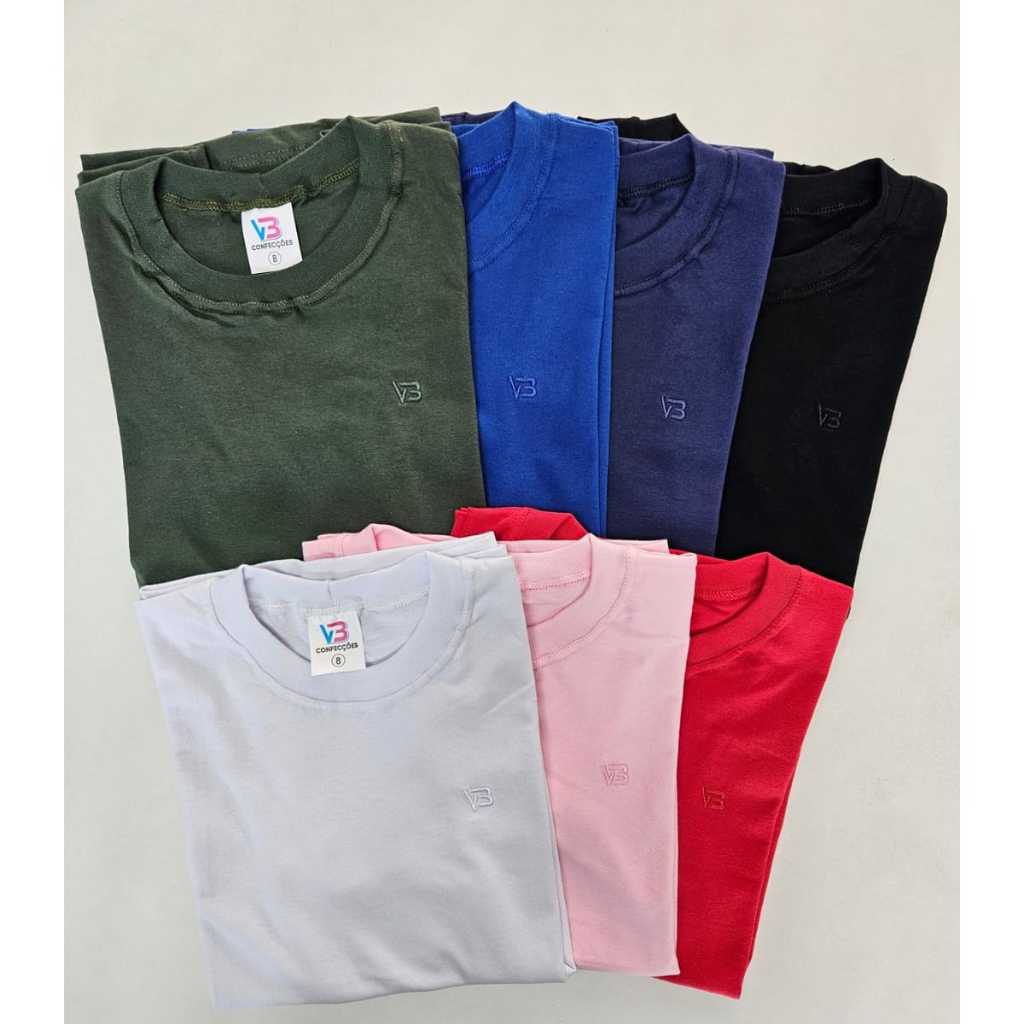 Kit 5 Camisetas Manga Curta Infantil e Juvenil Menino - camisetas básicas masculinas de verão 04 ao 16 anos