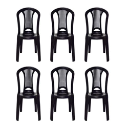 Kit 6 Cadeiras Plastica Bistrô Premium Ultra Resistente Restaurante Bar Lanchonete Suporta Até 150kg