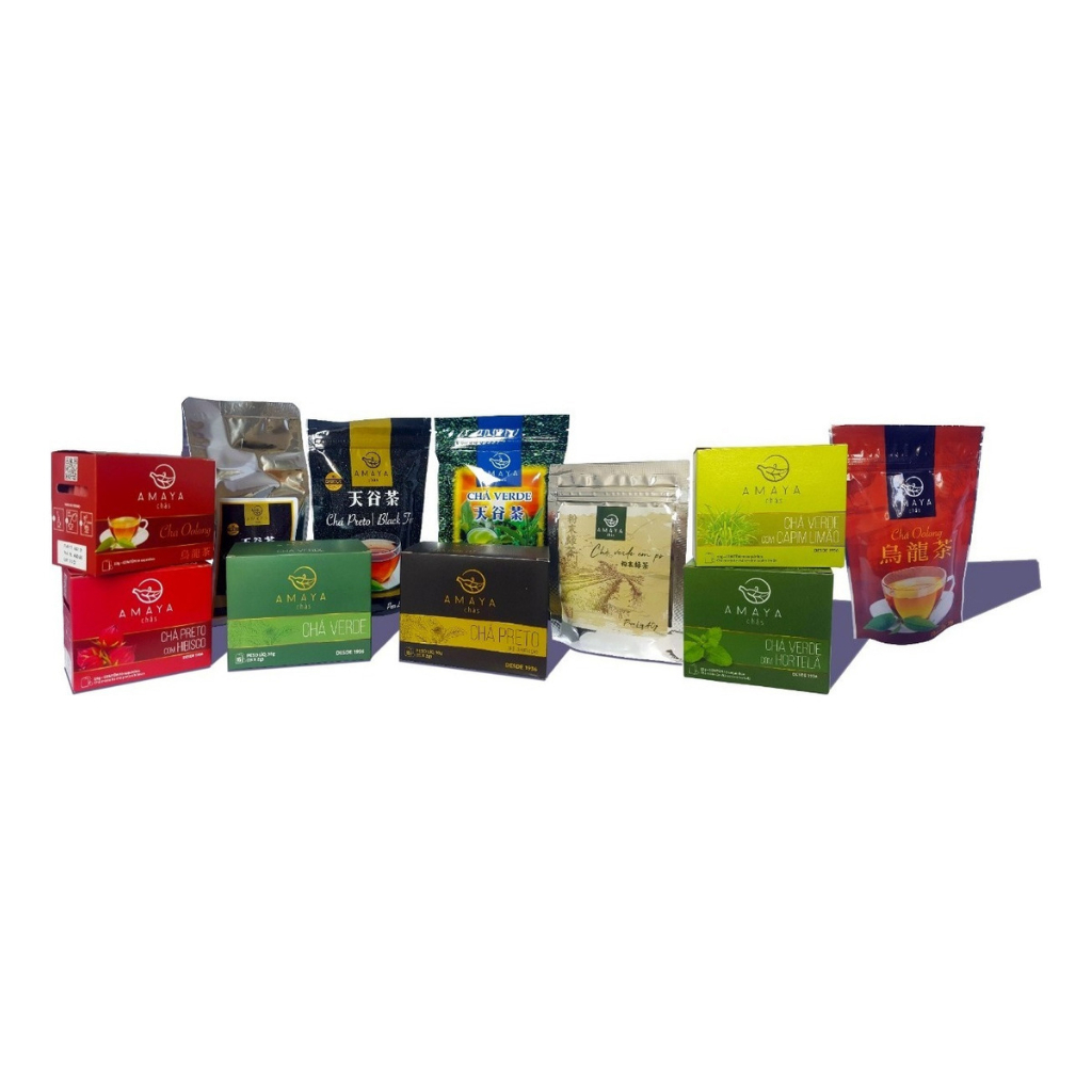 Chás AMAYA _Varios Sabores_ Saches e folhas_ Escolha seu chá preferido: Verde, Preto, Genmai, Oolong