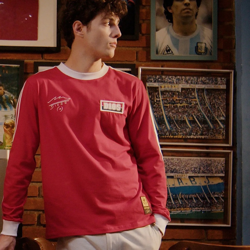 Camisa Argentino Juniors Retrô Maradona Manga Longa Masculino - Sports & Outdoors