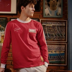Camisa Argentino Juniors Retrô Maradona Manga Longa Masculino Oficial