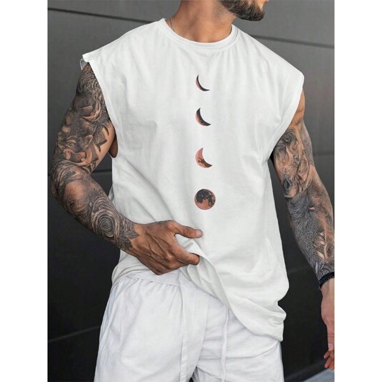 Regata Masculina Camiseta Oversized Streetwear Estampada Camisa Cavada Larga Algodão Masculina Feminina