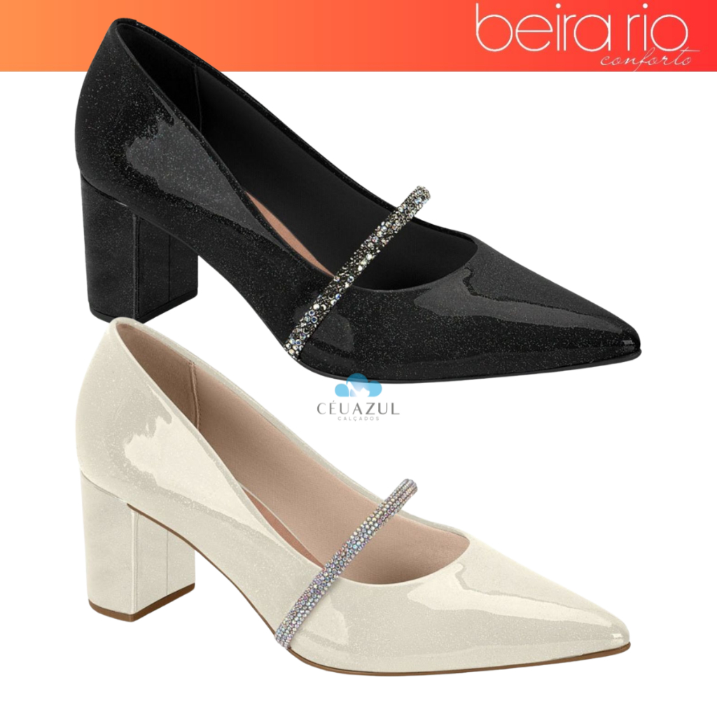 Sapato Scarpin Feminino Beira Rio Brilho Intenso Estiloso Conforto em Oferta na Shopee
