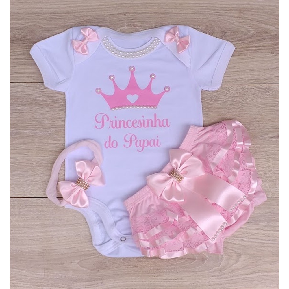 Body princesinha do papai kit completo princesa do papai em Oferta na Shopee