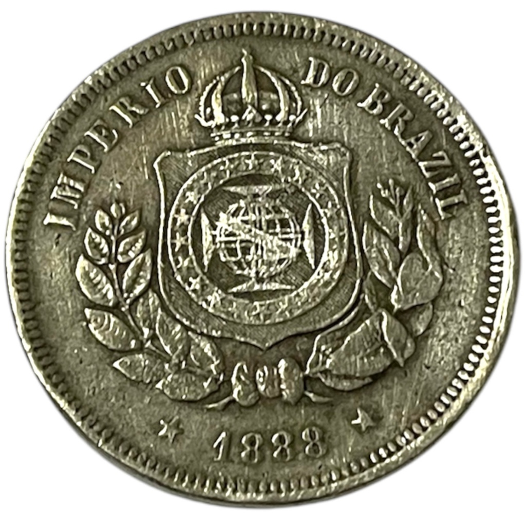 Moeda do Brasil Império - 100 Réis - Ano 1888 - BC - Conforme Fotos Originais