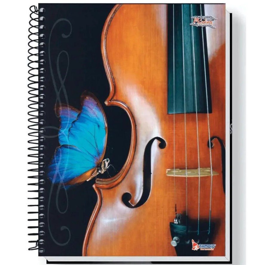 Caderno Grande de Música Grande Capa Dura Espiral Aula Curso Escola