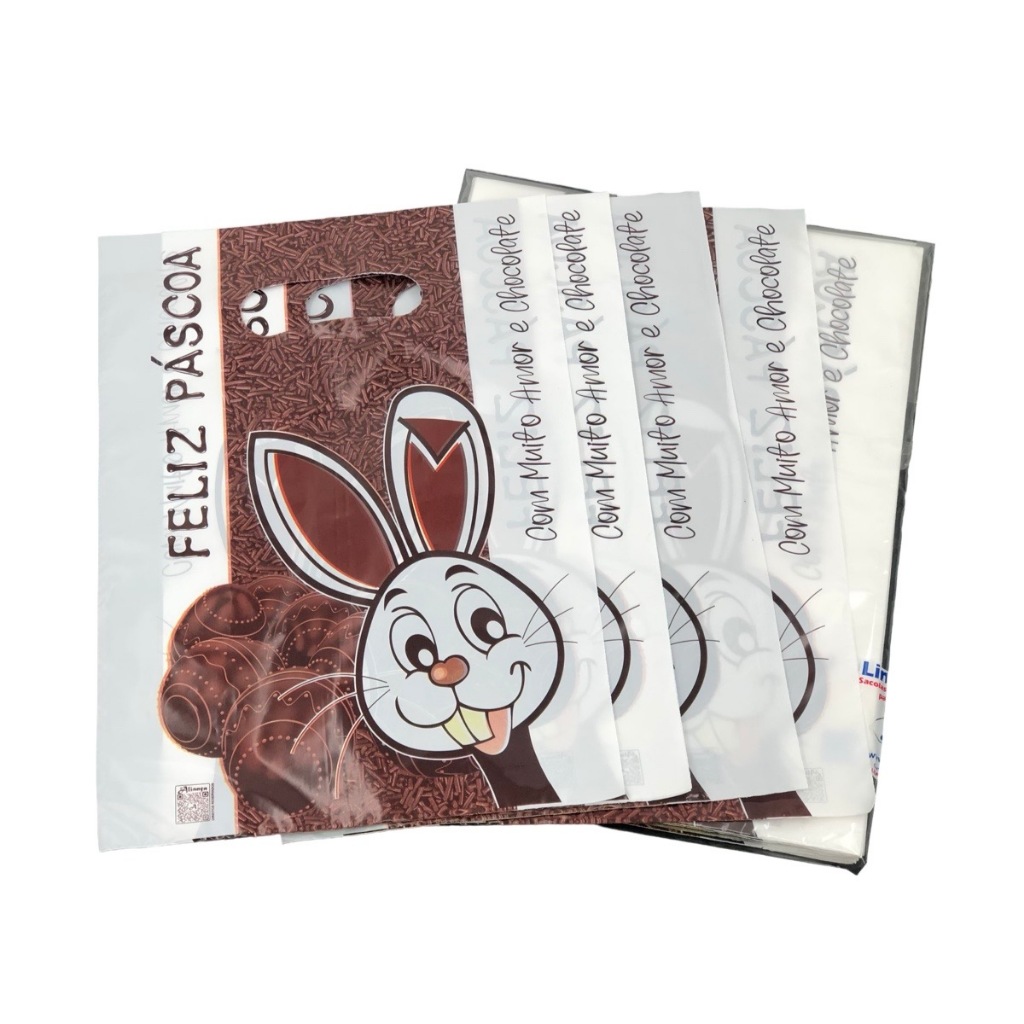 50 Sacolas Boca de Palhaço 0,8 Feliz Páscoa Tamanhos a Escolha em Oferta na Shopee