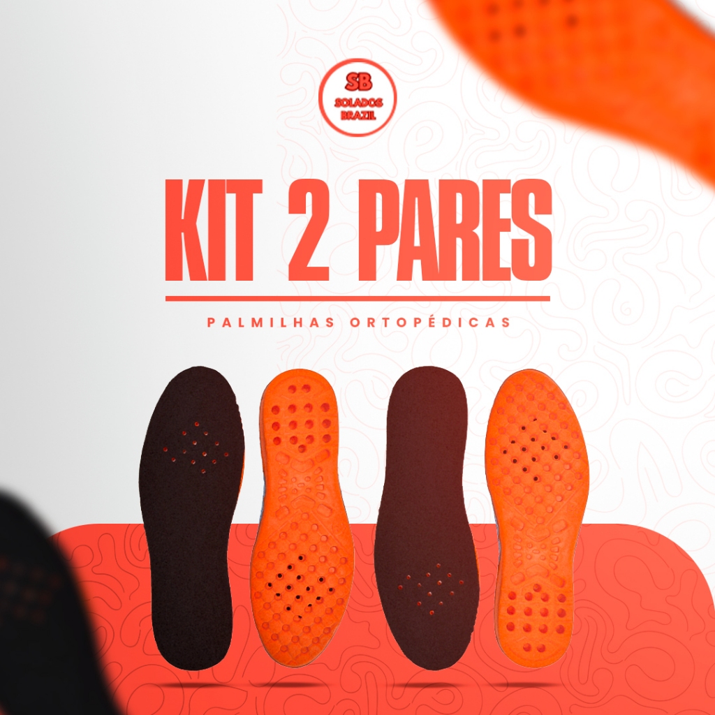 KIT 2 PARES DE PALMILHA EM GEL PU ORTOPÉDICA EM GEL P.U SILICONE ANATÔMICA ANTI-IMPACTO