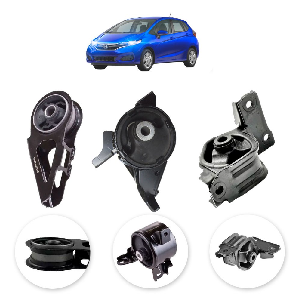 Kit 3 Coxim Calco Motor Esquerdo Câmbio Superior Inferior Honda Fit 2003 A 2008 Manual Shockbras MS
