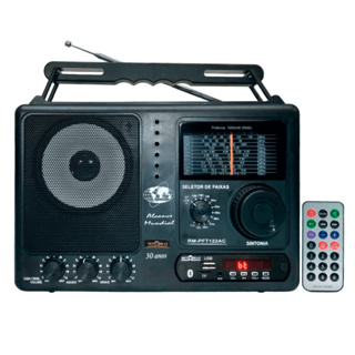 Rádio Portátil FM/OM/OC 12 Faixas Com Sintonia Fina - 122AC Usb/Bluetooth/Sd Com Controle Remoto - Motobras em Oferta na Shopee