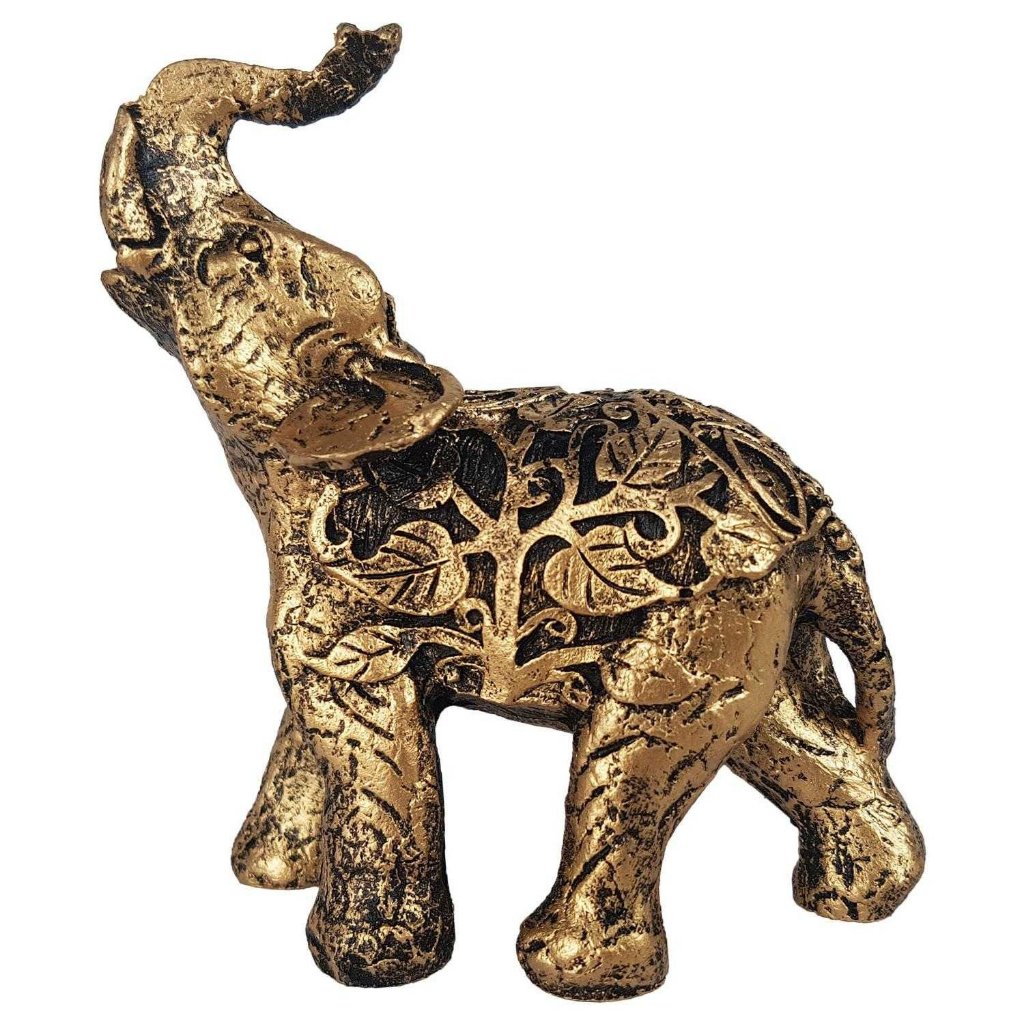 Elefante Indiano Sorte Prosperidade Fortuna Resina Enfeite Mini Folhas em Oferta na Shopee