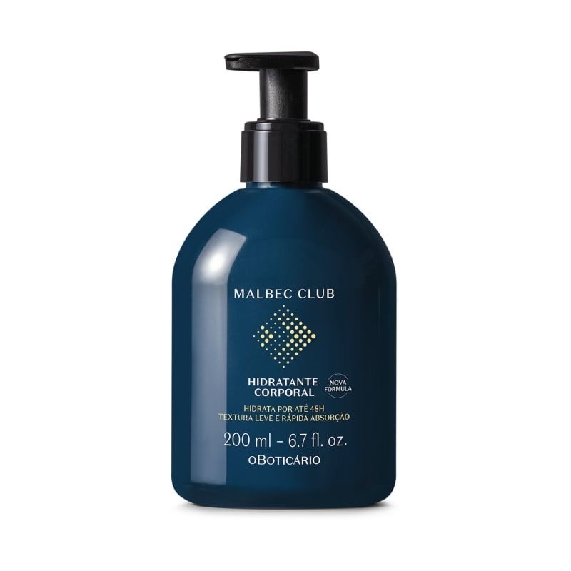 Hidratante Corporal Malbec Club 200ml OBoticário.