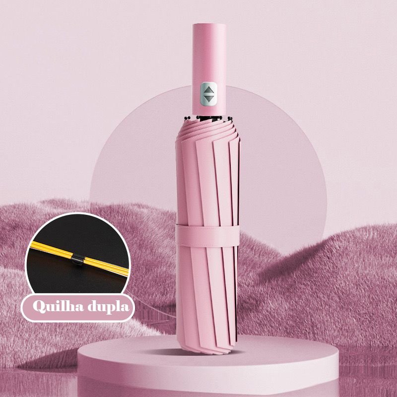 Guarda Chuva Automático Sombrinha Grande Proteção Solar Blackout Reforçado Dobrável 10 varetas Envio Imediato COR ROSA em Oferta na Shopee
