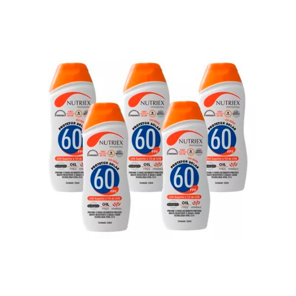 Kit 5 Protetor Solar Fps 60 Corporal Nutriex 120ml