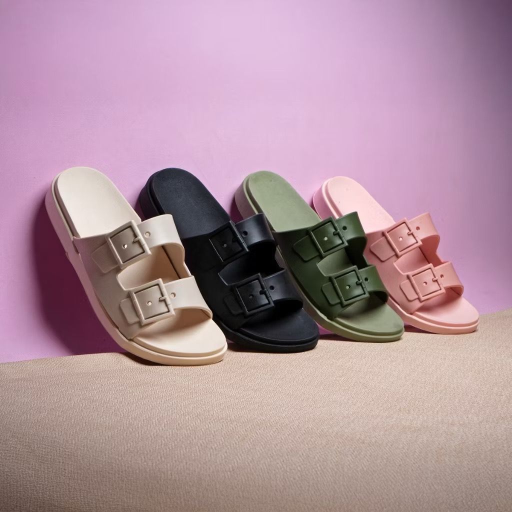 Papete Birken Baixo Slide Feminina Sandália Leve Chinelo Ortopédica Confortável Duas Fivelas