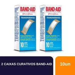 Kit 2 Caixas Curativo Band-Aid Transparente com 10 Unidades
