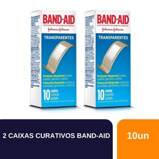 Kit 2 Caixas Curativo Band-Aid Transparente com 10 Unidades em Oferta na Shopee