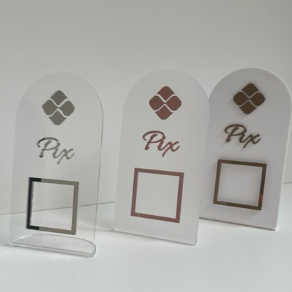 Placa Display QRcode Mesa Balcão Loja Escritório Recepção em Oferta na Shopee