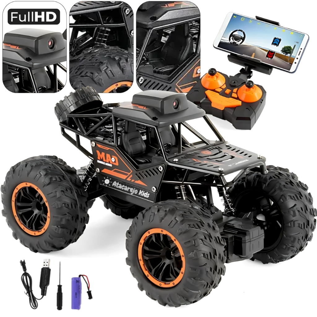 Carrinho Controle Remoto 4x4 Câmera Off Road Foto Filma Wifi