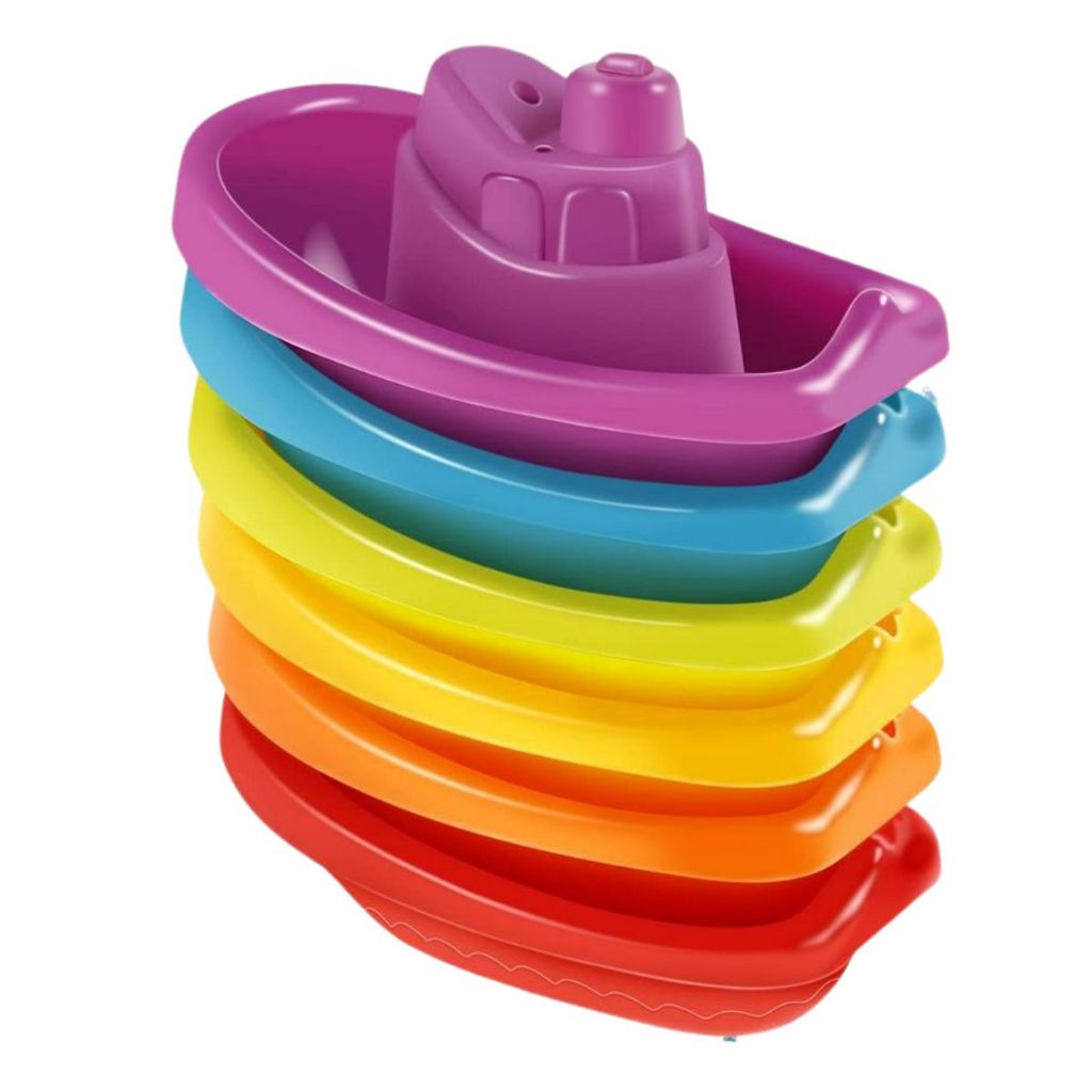 5 Barquinhos de Brinquedo Encaixe Torre Brinquedo para Bebe Banho Barcos de Banheira Coloridos em Oferta na Shopee