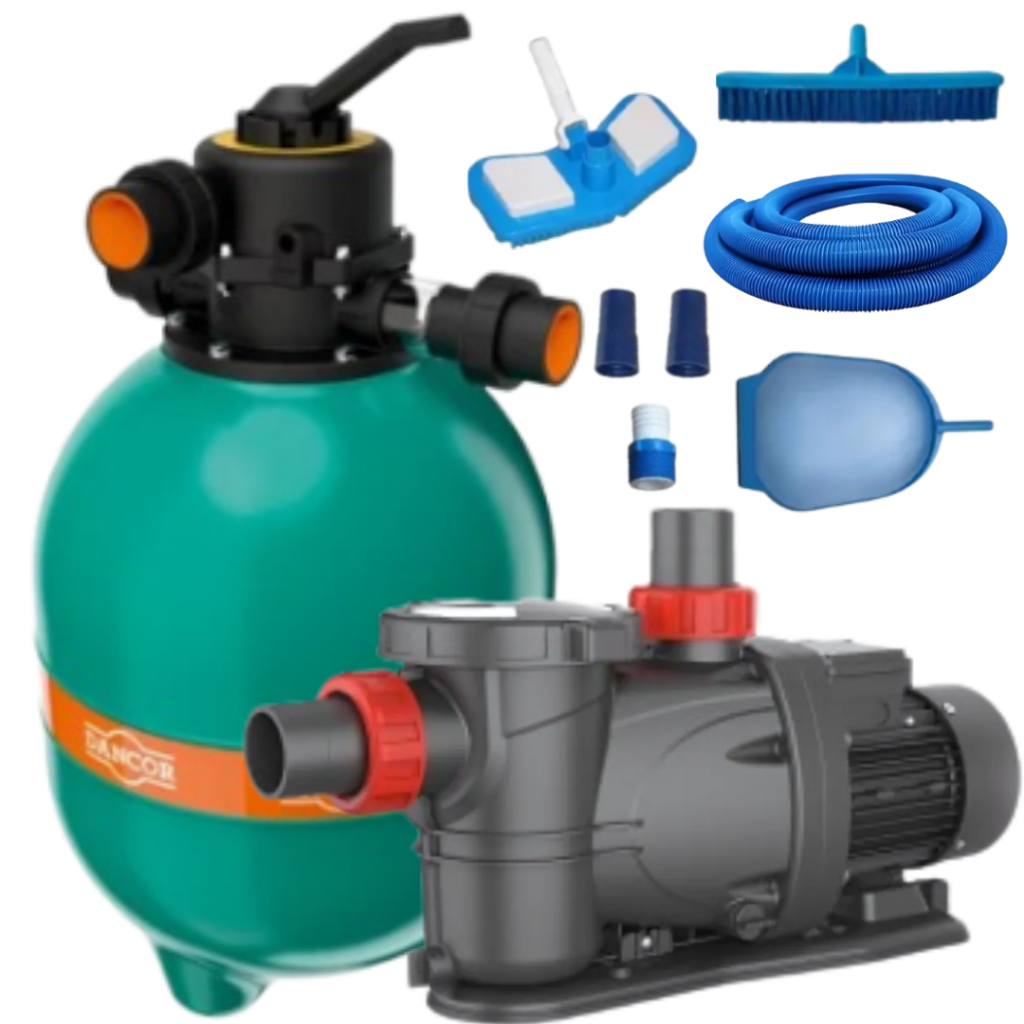 Bomba Para piscina 1/2cv Dancor Com filtro Dfr15 56.000l + Kit - Home & Living