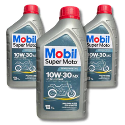 KIT 3 LITROS DE ÓLEO MOBIL MOTO 10W30 API SL JASO MA2
