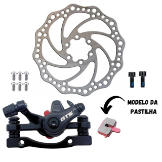 Kit Pinça Freio A Disco Mecânico Bike Com Disco 140/160mm Dianteira ou 160/180mm Traseira em Oferta na Shopee