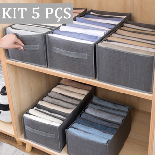 Organizador De Gavetas De Jeans Dobráveis/Roupas De Compartimento De Malha Economia De Espaço Em Casa ND-06 em Oferta na Shopee