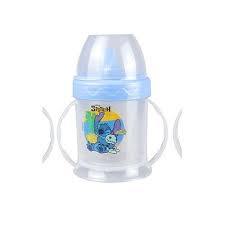 Copo Kids Stitch C Alça E Tampa 220ml Treinamento Bebê Garrafa Infantil com Tampa, Canudo e Alça