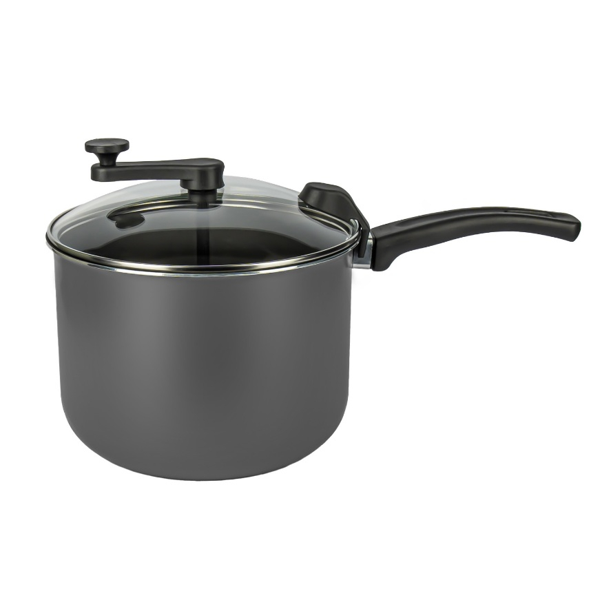 Panela Pipoqueira Pipoca Antiaderente Com Tampa de Vidro Manivela em Oferta na Shopee