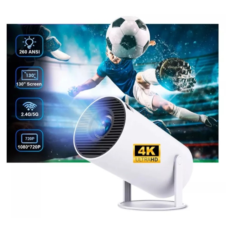 Projetor Mini Hy300-PLUS-4KProjetor Portatil 5g Wifi 6 Bluetooth 5.0 Full HD 1080 p Android 11
