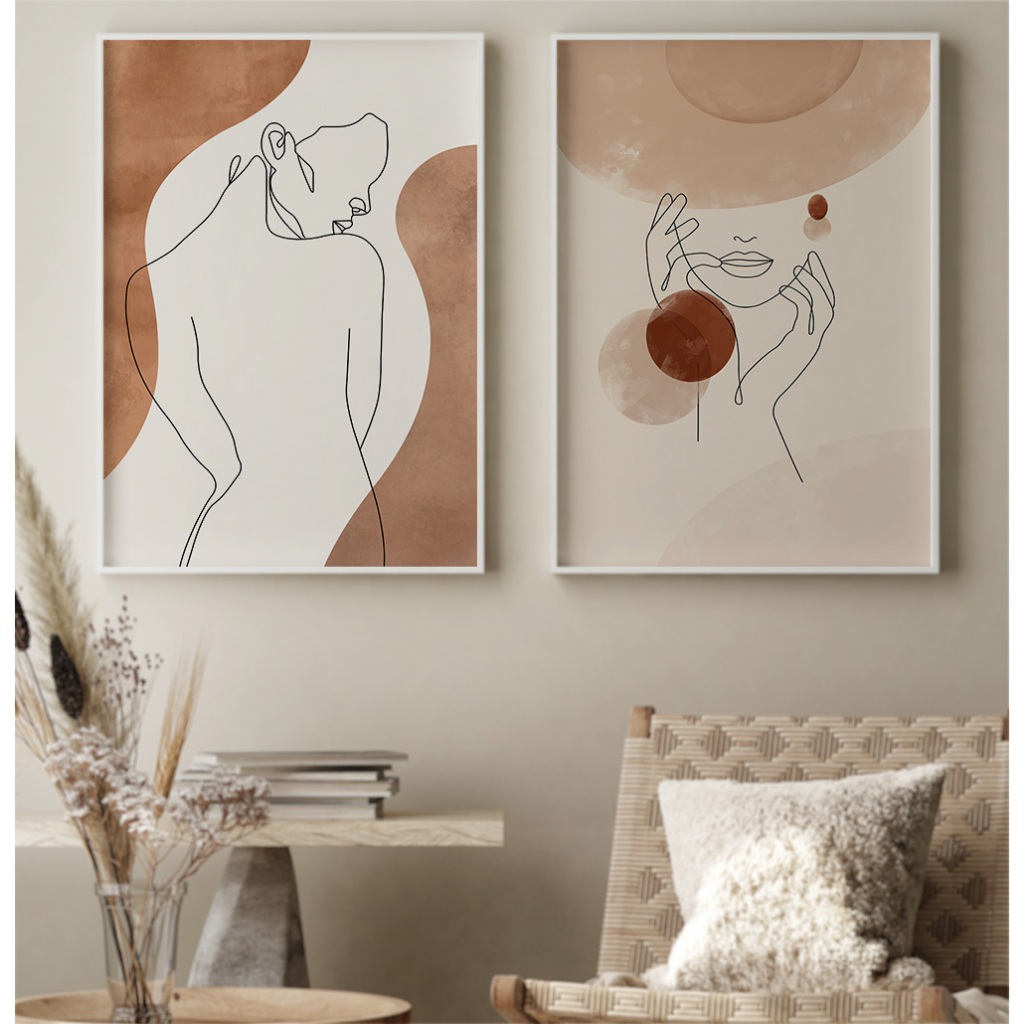 Quadro Minimalista Com Moldura Vidro Quadro Decorativo Quarto Quadro Feminino Ab