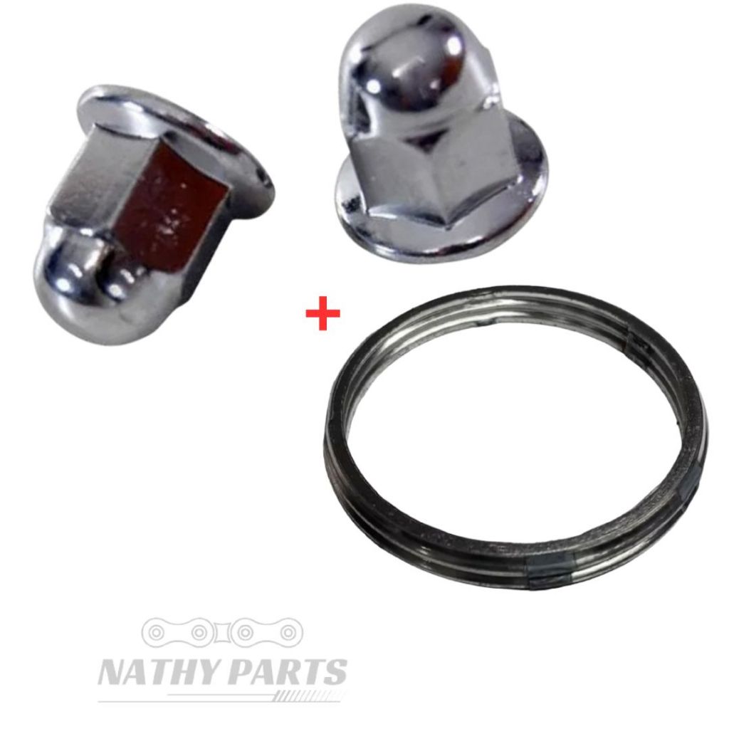 Porca do escape Twister 250 Cb 300 09 a 15 Xr 250 Tornado 01 a 08 + Anel dianteiro do escapamento