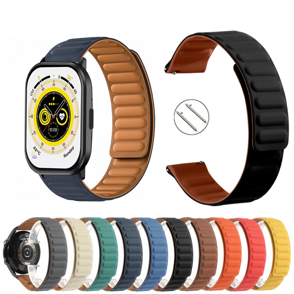 Pulseira 22mm Silicone Elos Imã Magnética para Smartwatch Zeblaze Gts 3 de Engate Rapido
