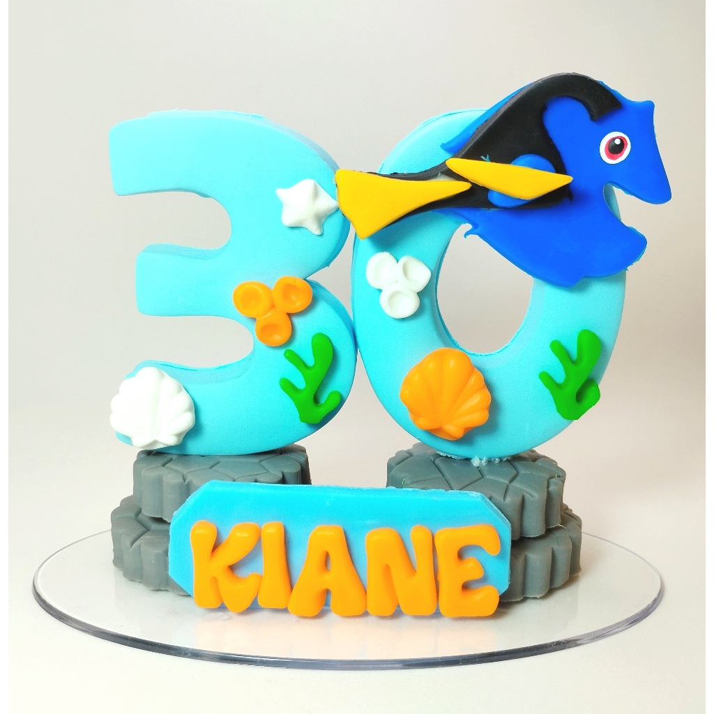 Vela de Biscuit - Aniversário - Procurando Nemo - Dori Dory - Peixe Cirurgião-Patela