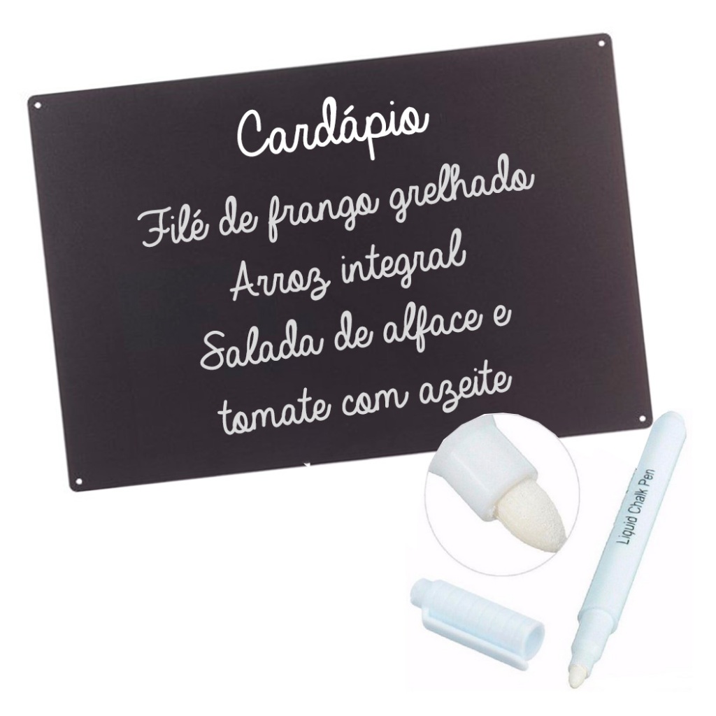 Lousa Painel Quadro Letreiro Negro Para Restaurante Bar Destaque Ofertas Promoções COM CANETA ESCREVE E APAGA SEM FUROS
