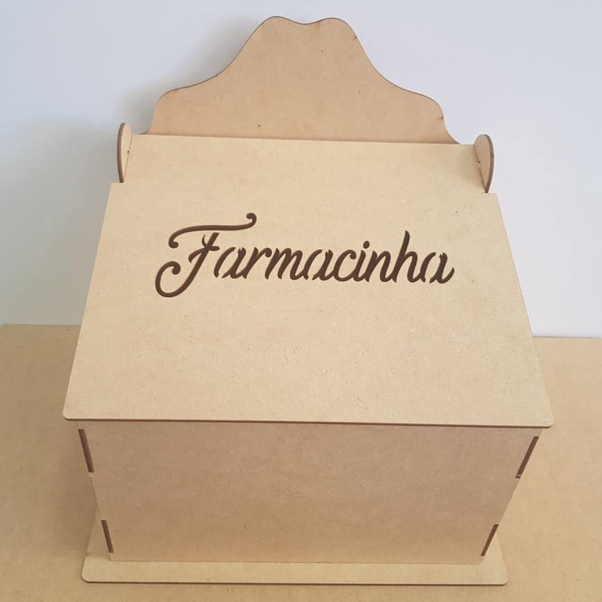 Caixa Farmacinha Madeira Mdf Cru Grande Farmácia Bebê Organizador Porta Remédio em Oferta na Shopee
