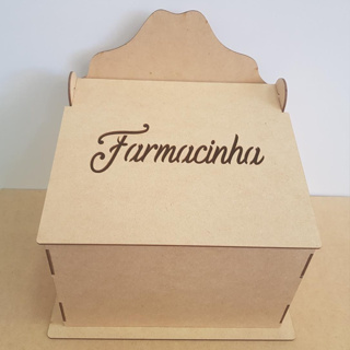 Caixa Farmacinha Madeira Mdf Cru Grande Farmácia Bebê Organizador Porta Remédio em Oferta na Shopee